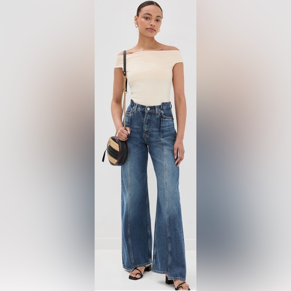 Reformation Dark Blue Cary High Rise Flare Jeans NWT - Picture 3 of 11